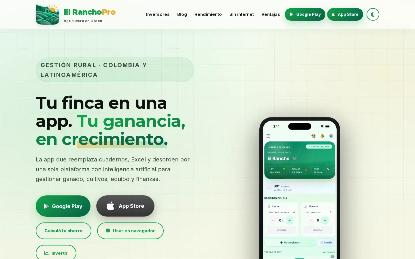 Desarrollo web — El Rancho Pro