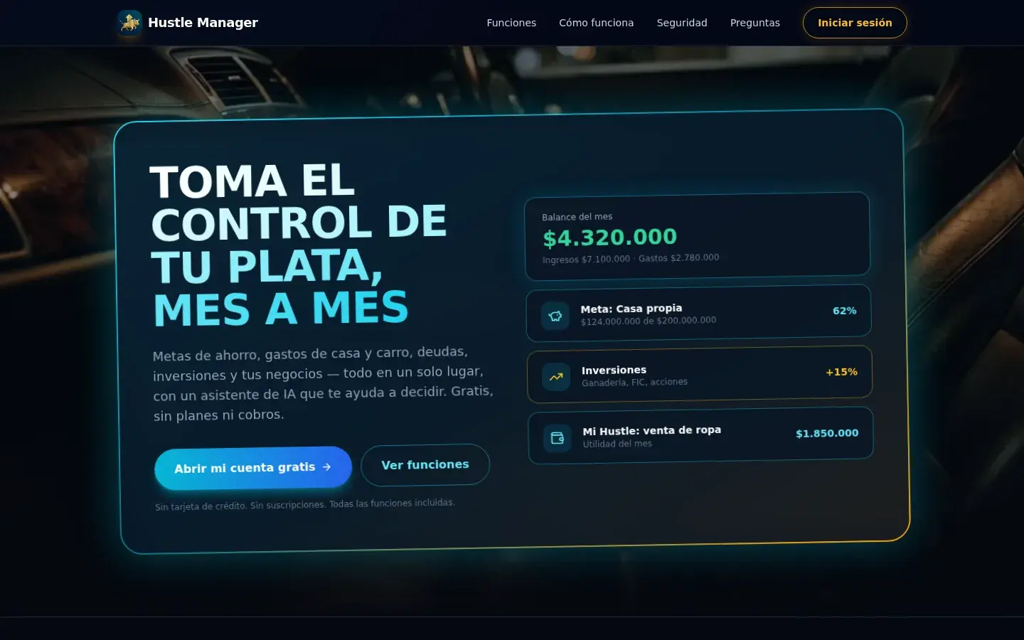 Sitio web Hustle Goal Flow