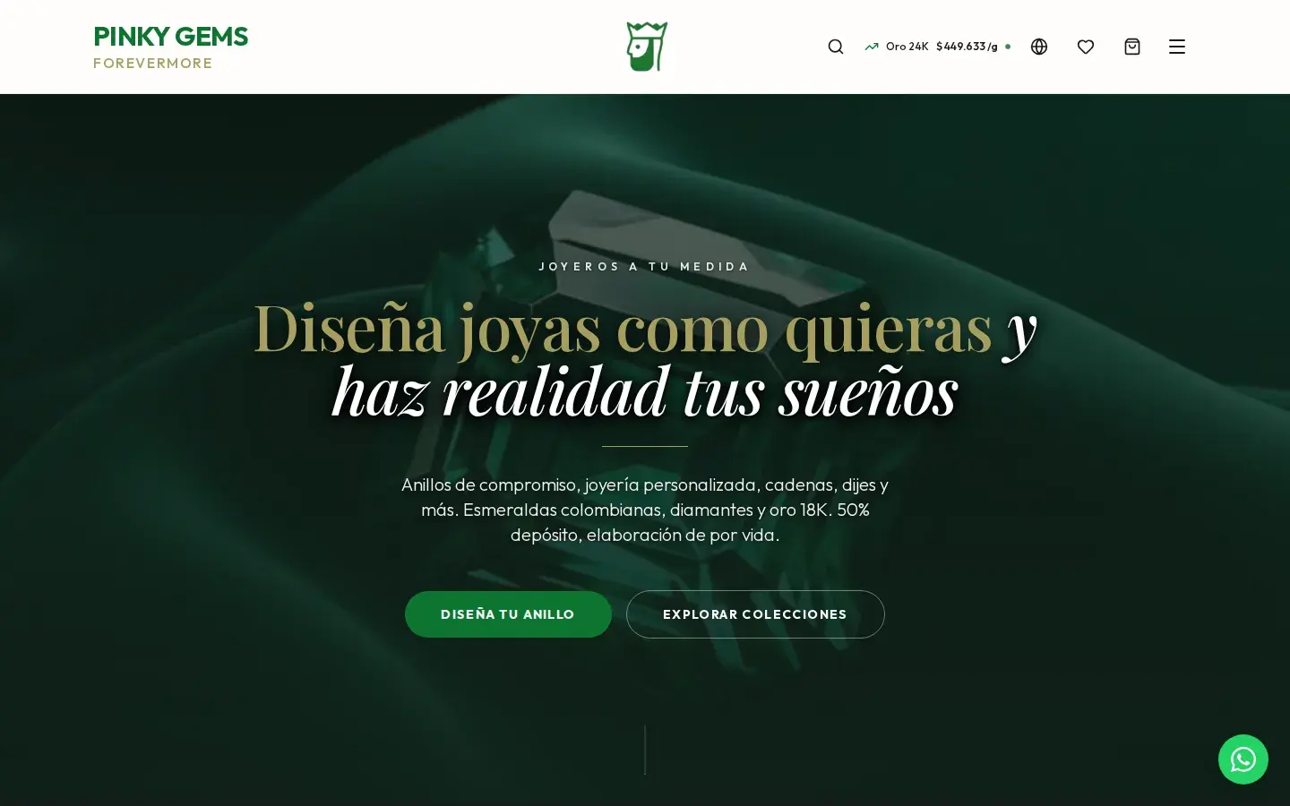Sitio web Pinky Gems